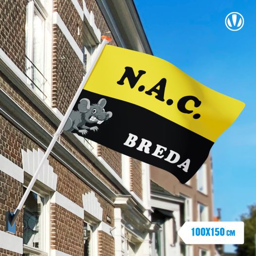 Vlag NAC Breda met Rat 100x150cm