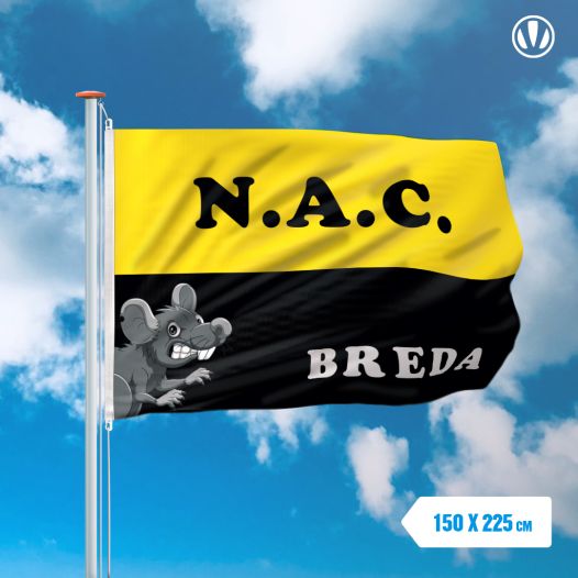 Vlag NAC Breda met Rat 150x225cm