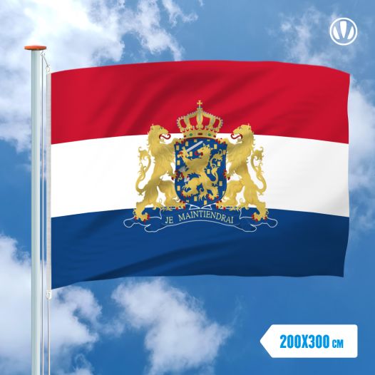 Vlag Nederland met Wapen 200x300cm