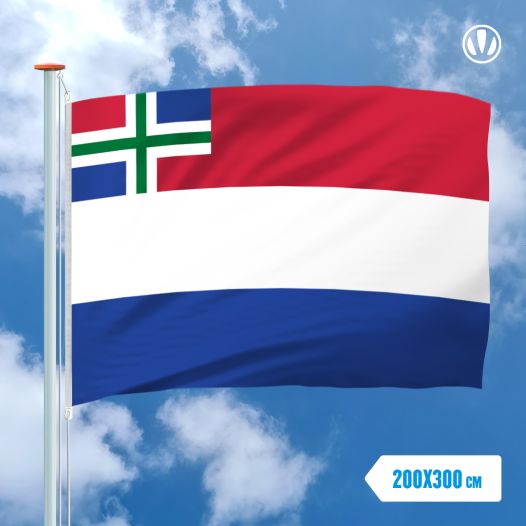 vlag Nederland met inzet Groninger vlag 200x300cm