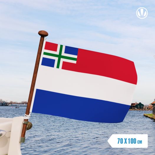 vlag Nederland met inzet Groninger vlag 70x100cm