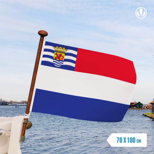 Vlag Nederland met inzet Zeeuwse vlag 70x100cm - Spunpoly