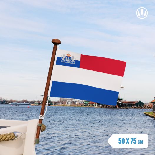 Vlag Nederland met inzet wapen van Kampen 50x75cm