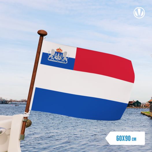 Vlag Nederland met inzet wapen van Kampen 60x90cm