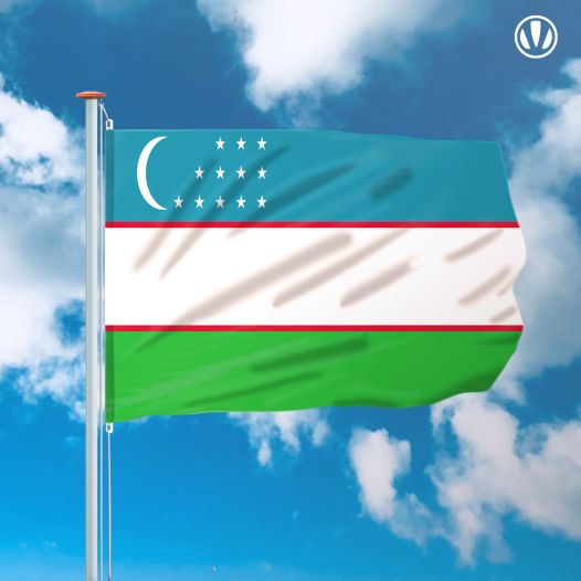 Vlag Oezbekistan 150x225cm - Spunpoly