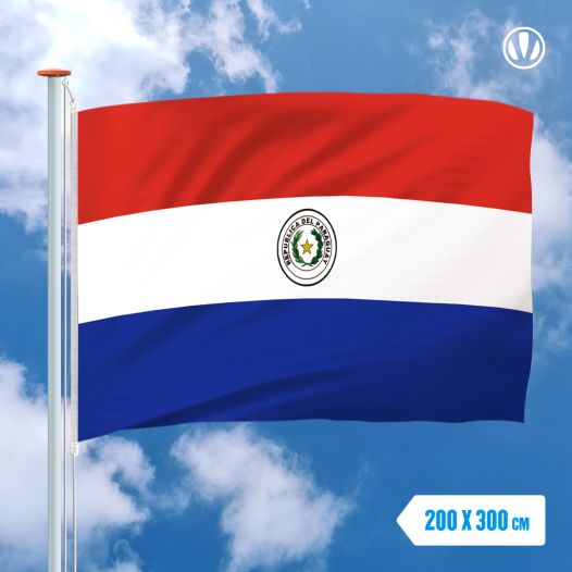 Vlag Paraguay 200x300cm - Glanspoly