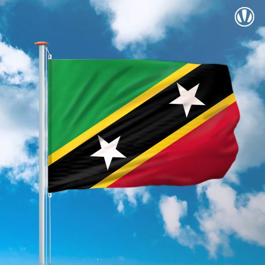 vlag Saint Kitts en Nevis 150x225cm - Spunpoly