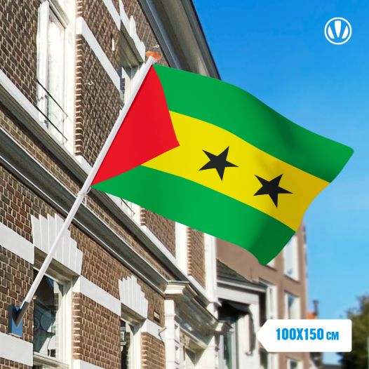 Vlag Sao Tomé en Principe 100x150cm - Glanspoly