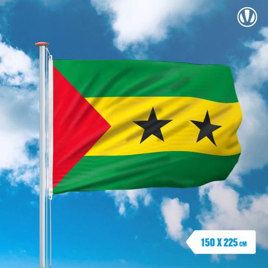 vlag Sao Tomé en Principe 150x225cm - Spunpoly