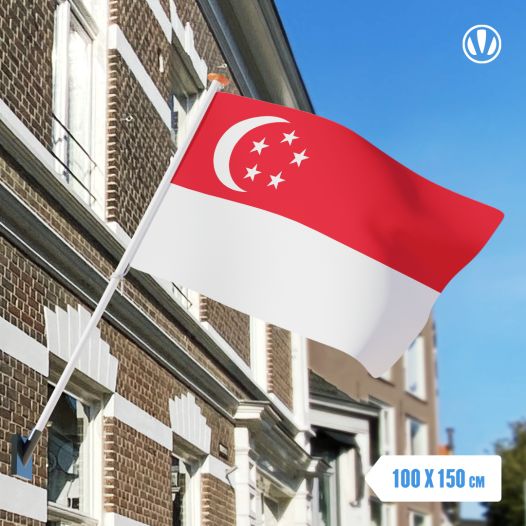 Vlag Singapore 100x150cm - Spunpoly