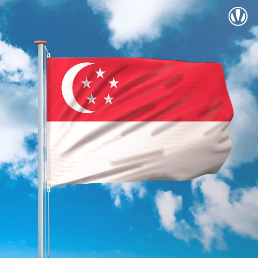 Vlag Singapore 150x225cm - Spunpoly