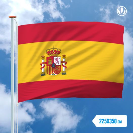 Vlag Spanje met wapen 225x350cm