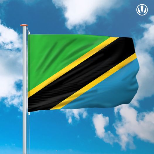 vlag Tanzania 150x225cm - Spunpoly