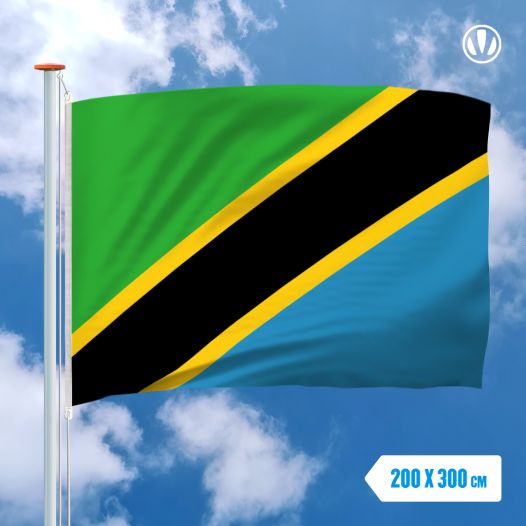 Vlag Tanzania 200x300cm - Glanspoly