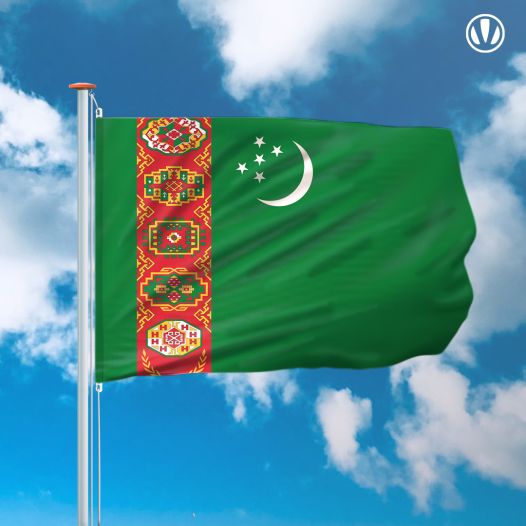 Vlag Turkmenistan 150x225cm - Spunpoly