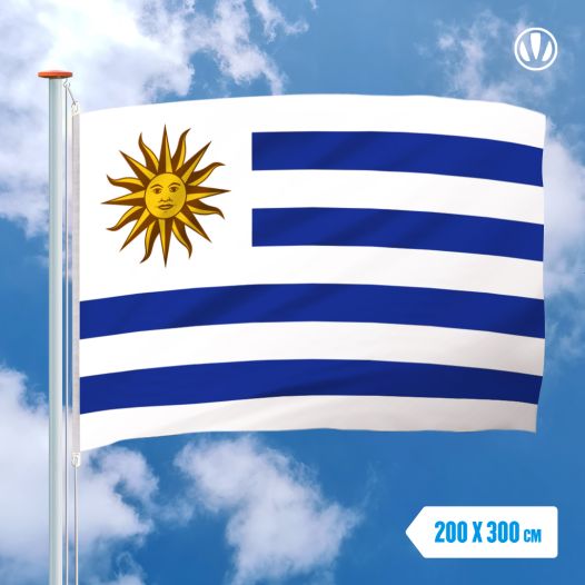 Vlag Uruguay 200x300cm - Glanspoly