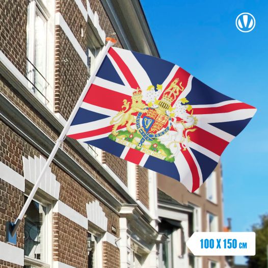 Vlag Verenigd Koninkrijk met Wapen 100x150cm