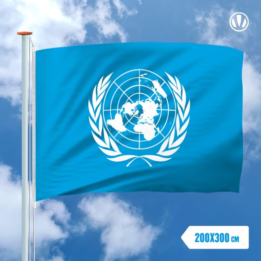 Vlag Verenigde Naties 200x300cm - spunpoly