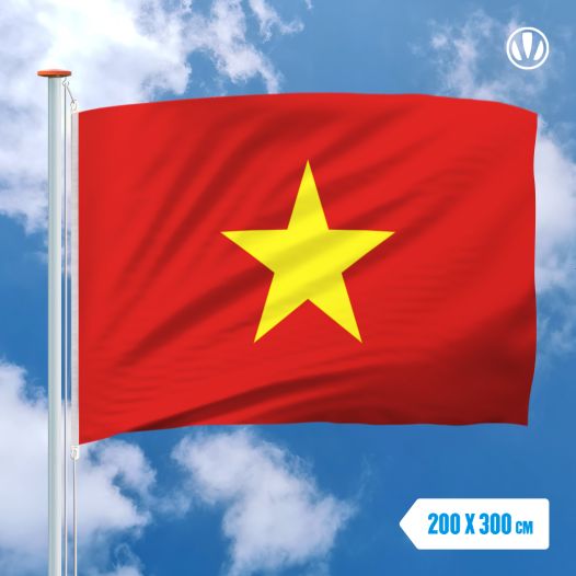 Vlag Vietnam 200x300cm - Glanspoly