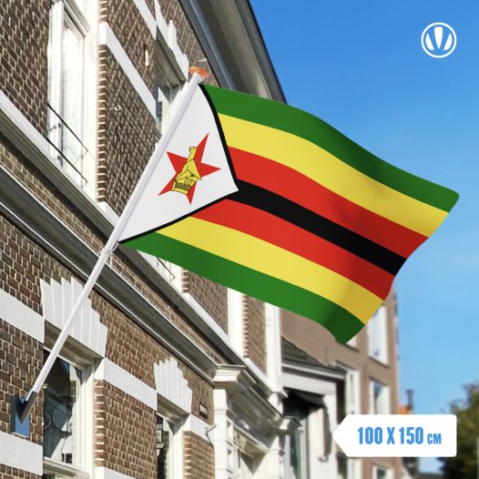 Vlag Zimbabwe 100x150cm - Glanspoly