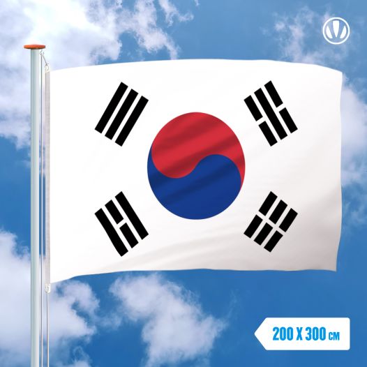 Vlag Zuid Korea 200x300cm - Spunpoly