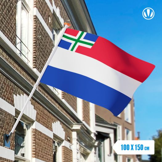 vlag Nederland met inzet Groninger vlag 100x150cm