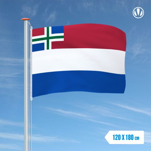 vlag Nederland met inzet Groninger vlag 120x180cm