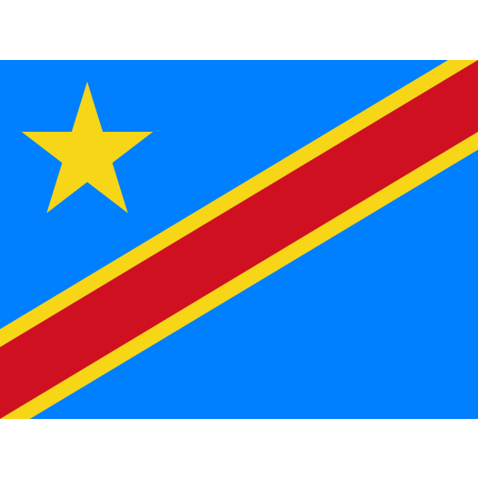 Vlag Congo-Kinshasa 100x150cm - Glanspoly