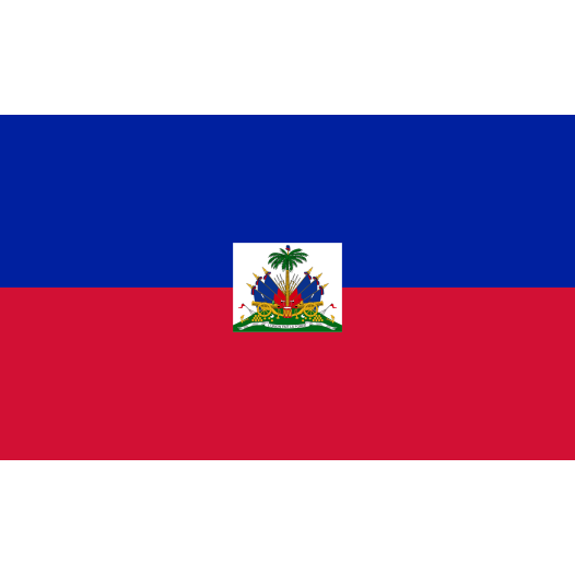 Vlag Haiti Met Wapen 100x150cm - Glanspoly