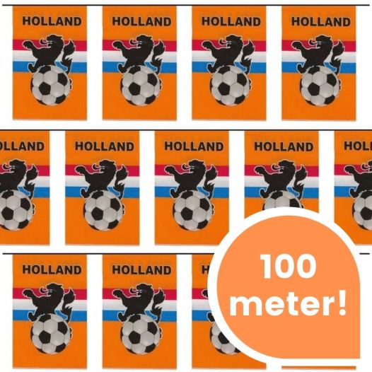 Vlaggenlijn Holland met Leeuw - 100 meter!