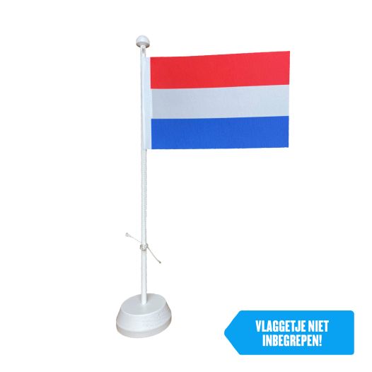 Tafelstandaard voor 1 tafelvlag 10x15cm | Wit