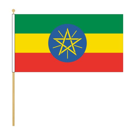 Zwaaivlag Ethiopie 15x22,5cm | stof