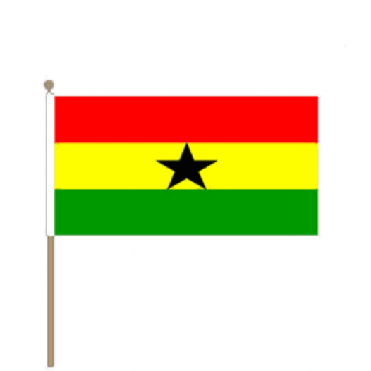 Zwaaivlag Ghana 15x22,5cm | Stof