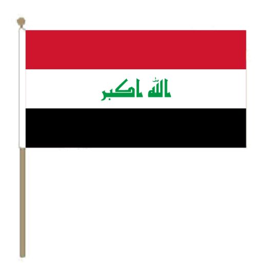 Zwaaivlag Irak 15x22,5cm | stof