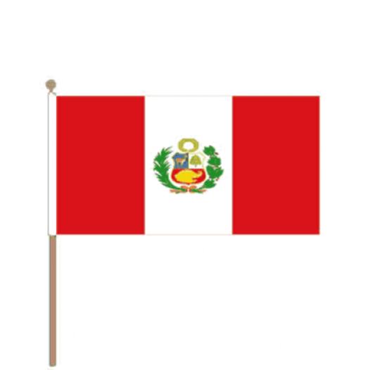 Zwaaivlag Peru 15x22,5cm | Stof