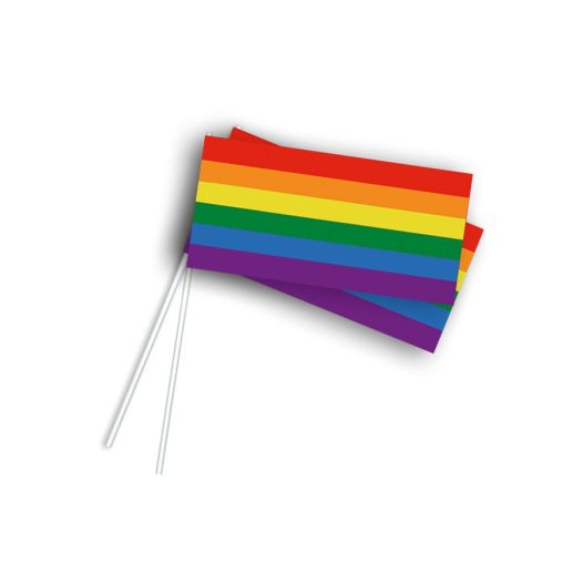 Zwaaivlag Regenboog - papier | 10 stuks