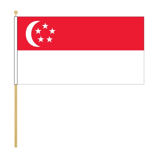 Zwaaivlag Singapore 15x22,5cm | stof