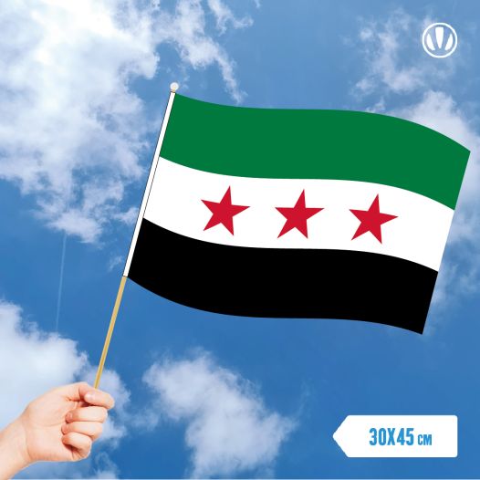 Zwaaivlag Syrië Revolutie 30x45cm | Stof