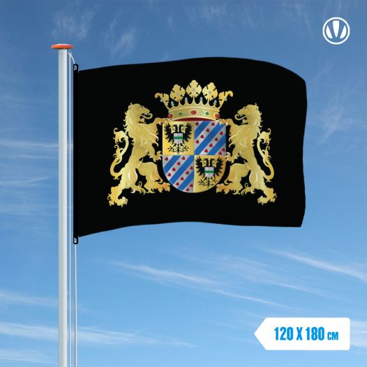 Zwarte vlag met wapen Groningen 120x180cm