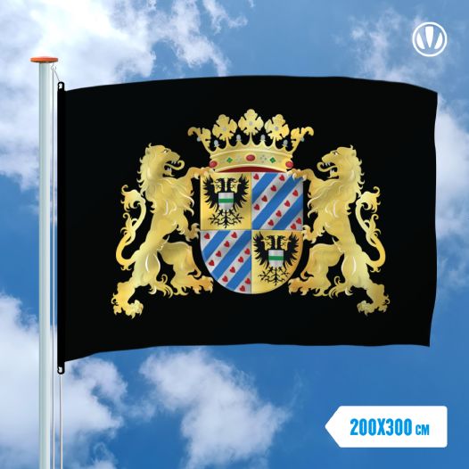 Zwarte vlag met wapen Groningen 200x300cm