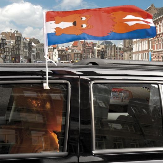 Autovlag met Leeuw | 20x60cm