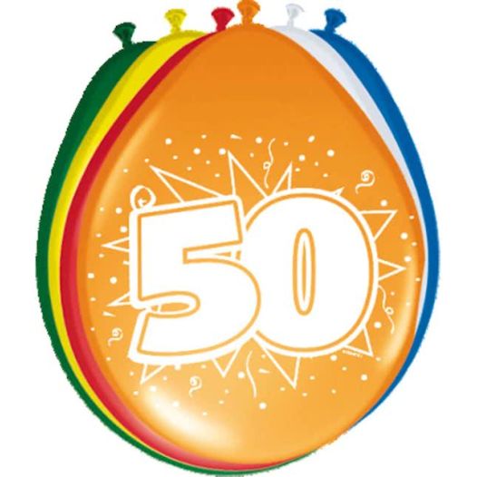 Ballonnen 50 jaar 8 stuks