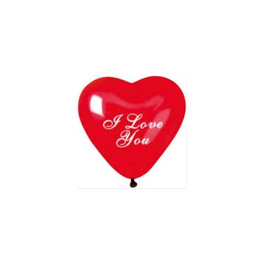 Ballon 'I Love You' rood en hartvormig