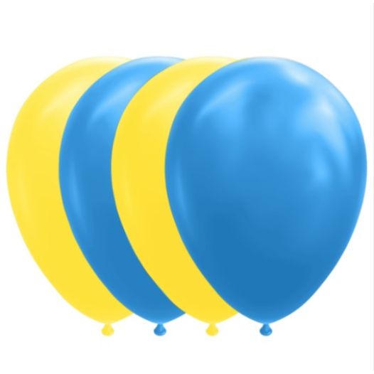 Ballonnen Blauw Geel | 10 stuks