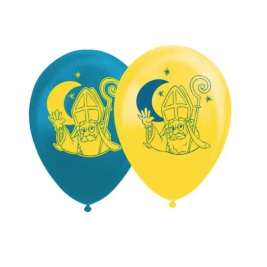 Ballonnen Sinterklaas met print - 8 stuks