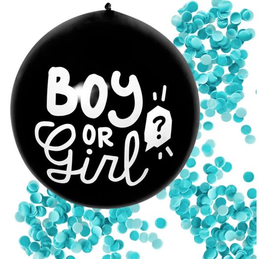 Gender Reveal Confetti ballon jongen | Ø 60 cm