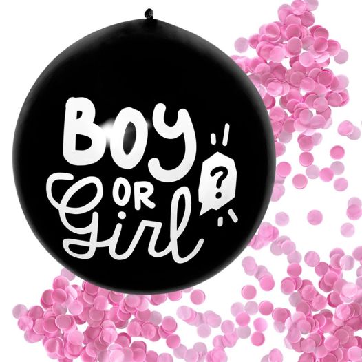 Gender Reveal Confetti Ballon meisje | Ø 60 cm