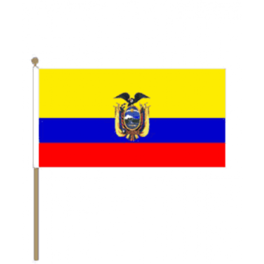 Zwaaivlag Ecuador 15x22,5cm | Stof