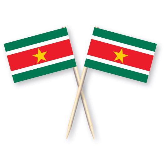 Cocktailprikkers Surinaamse vlag - 50 stuks