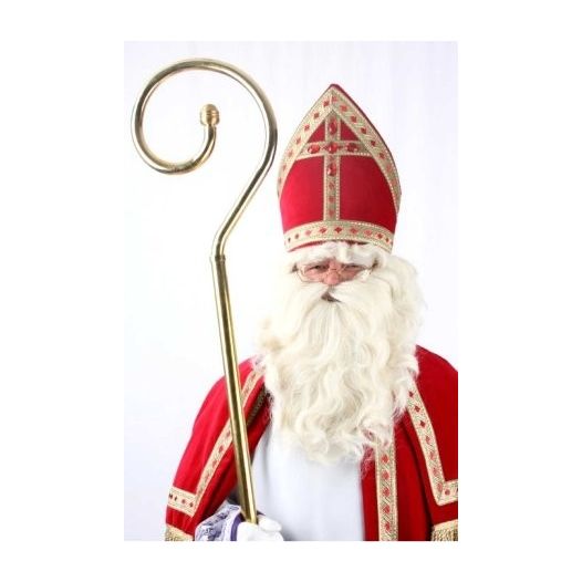 Sint pruik, baard met kinzak en vaste snor